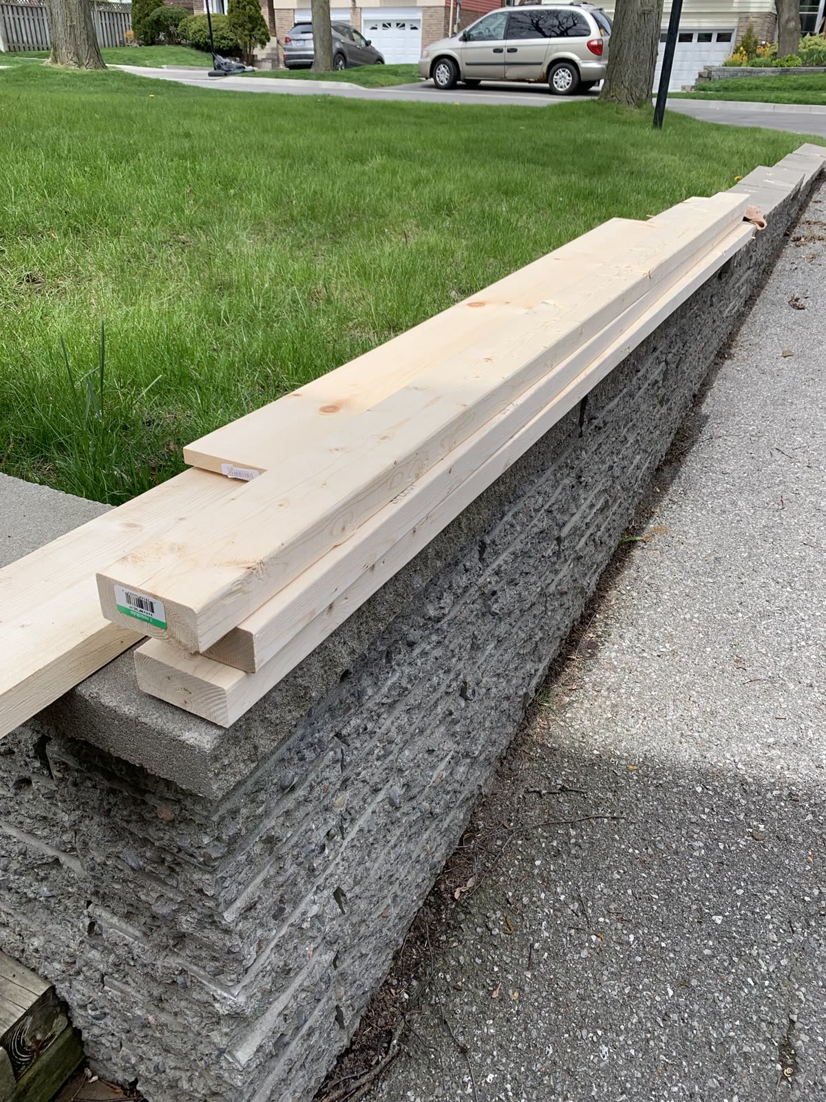 Fresh 2×4s from the lumber yard