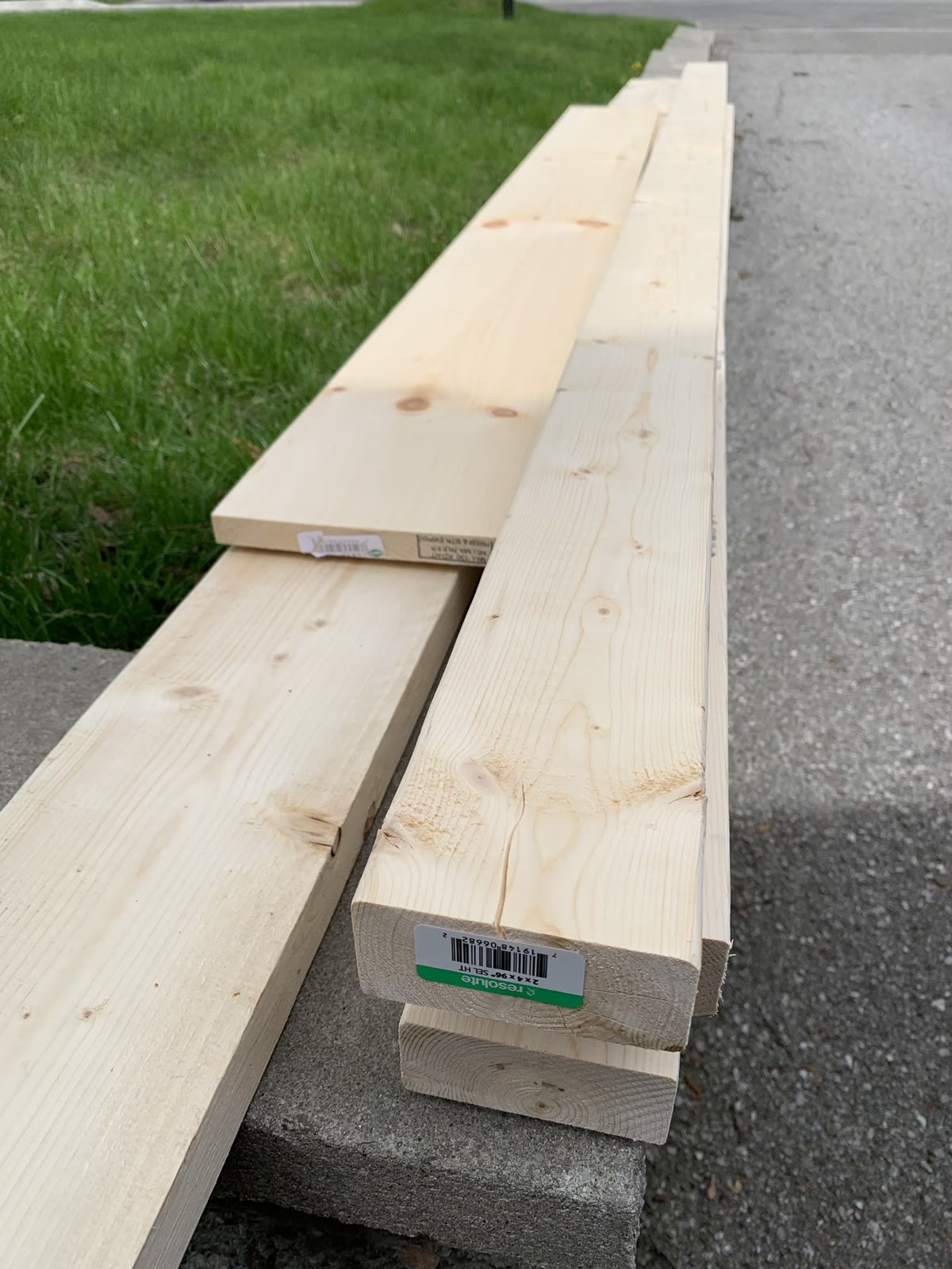 A stack of dimensional lumber ready to be cut