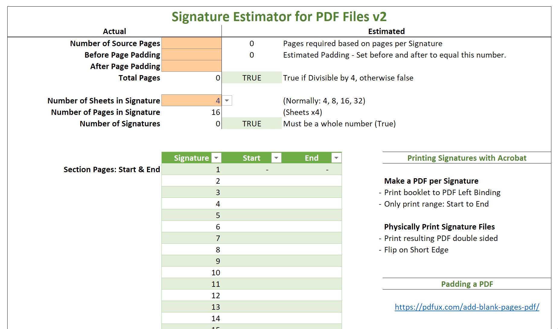 Signature Estimator in use