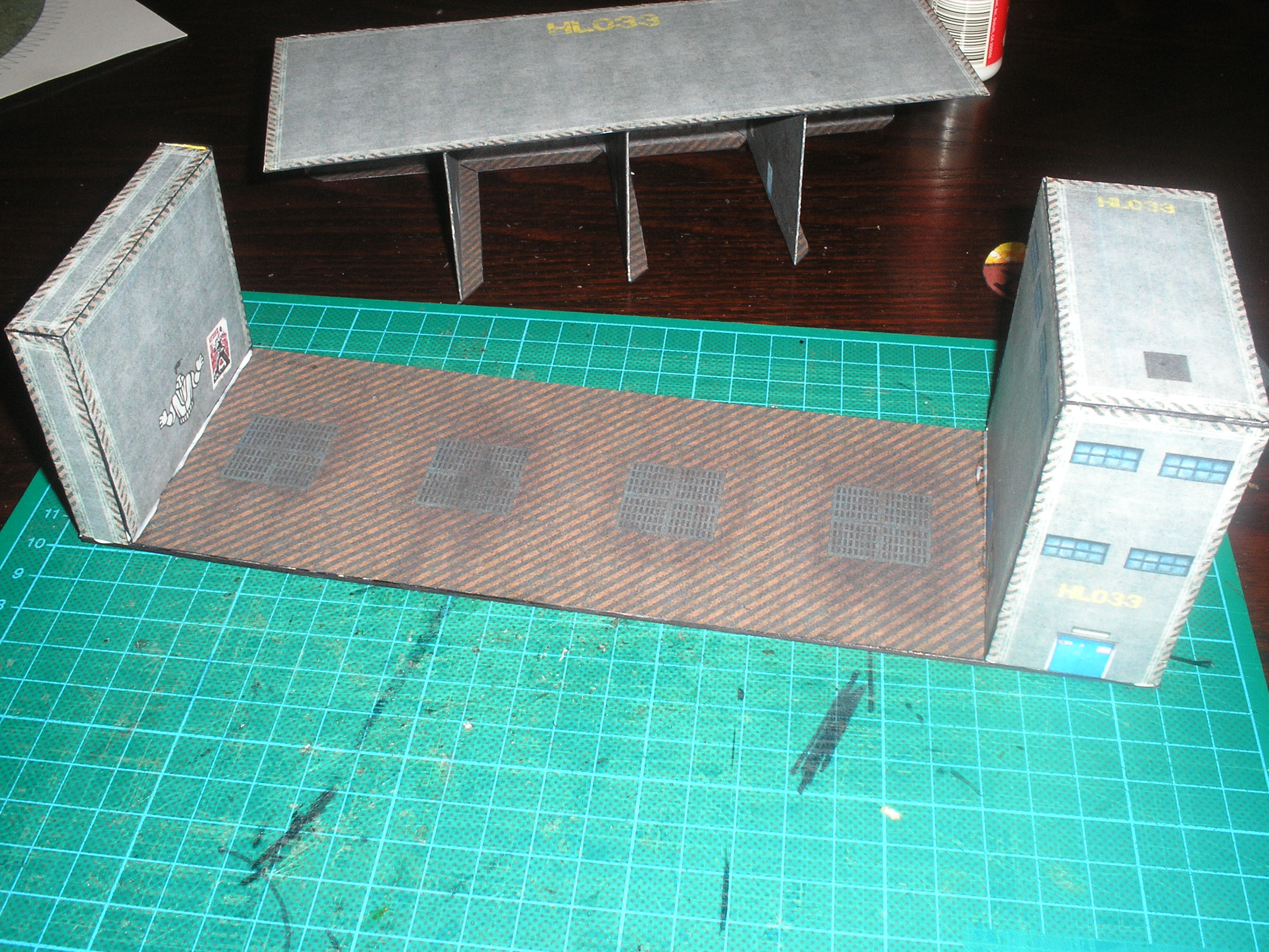 The assembled repair bays
