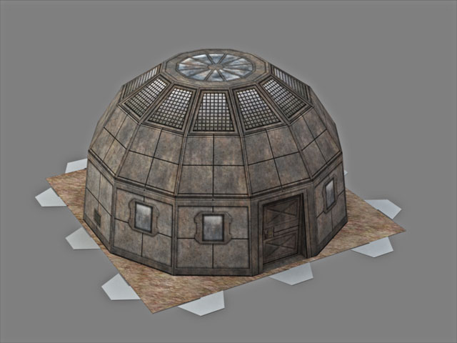 A customizable Ebbles Miniatures dome habitat