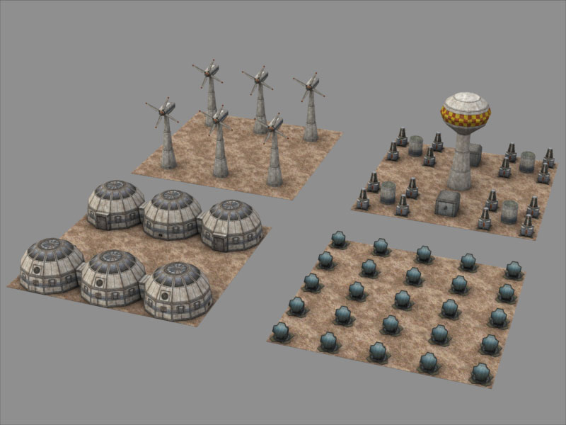A selection of Ebbles Miniatures papercraft scenery