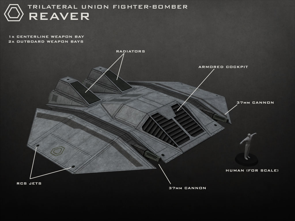 Ebbles Miniatures Trilateral Union Reaver papercraft model